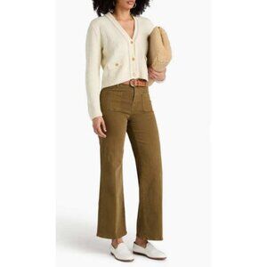 FRAME Womens Cardigan Sweater Size XS Cream Wool Blend Button Front V-Neck